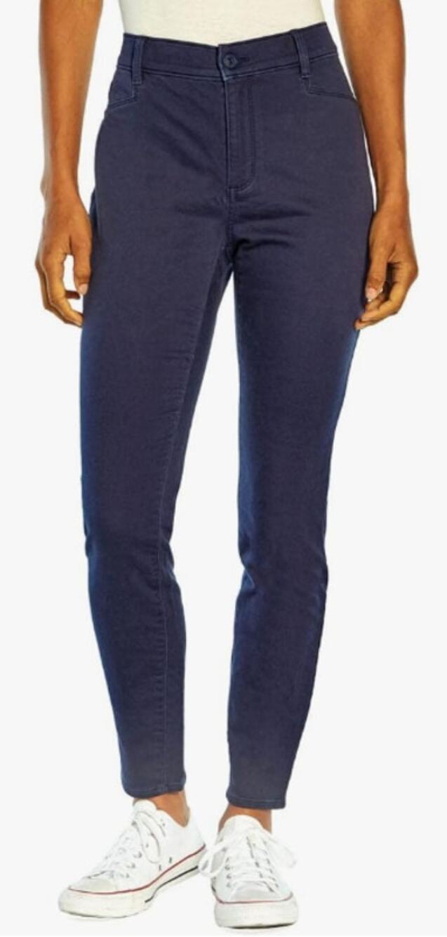 GAP Skinny Mid-Rise Soft Cotton Stretch Pants in Twilight Navy Blue 10 NWT $50